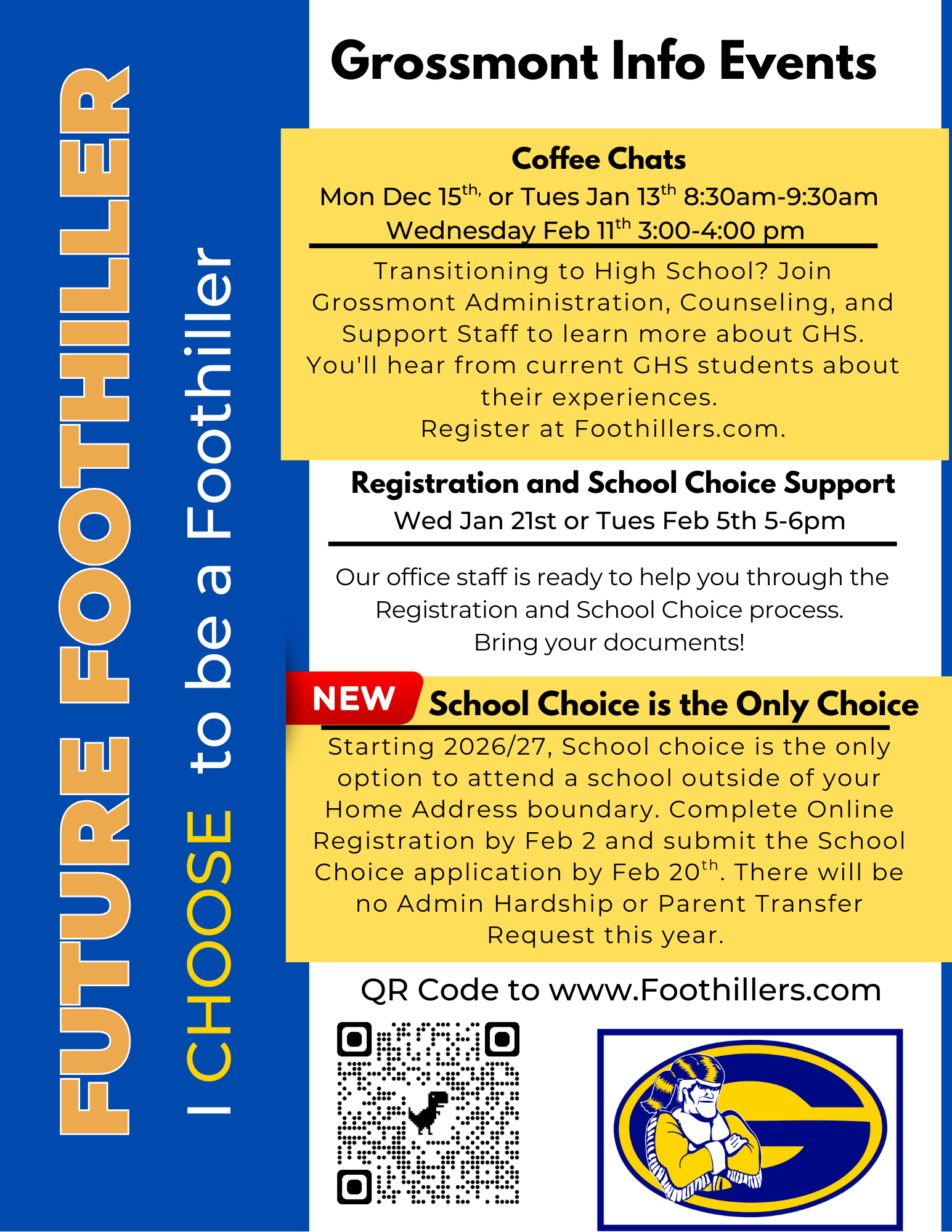 Future Foothiller Events